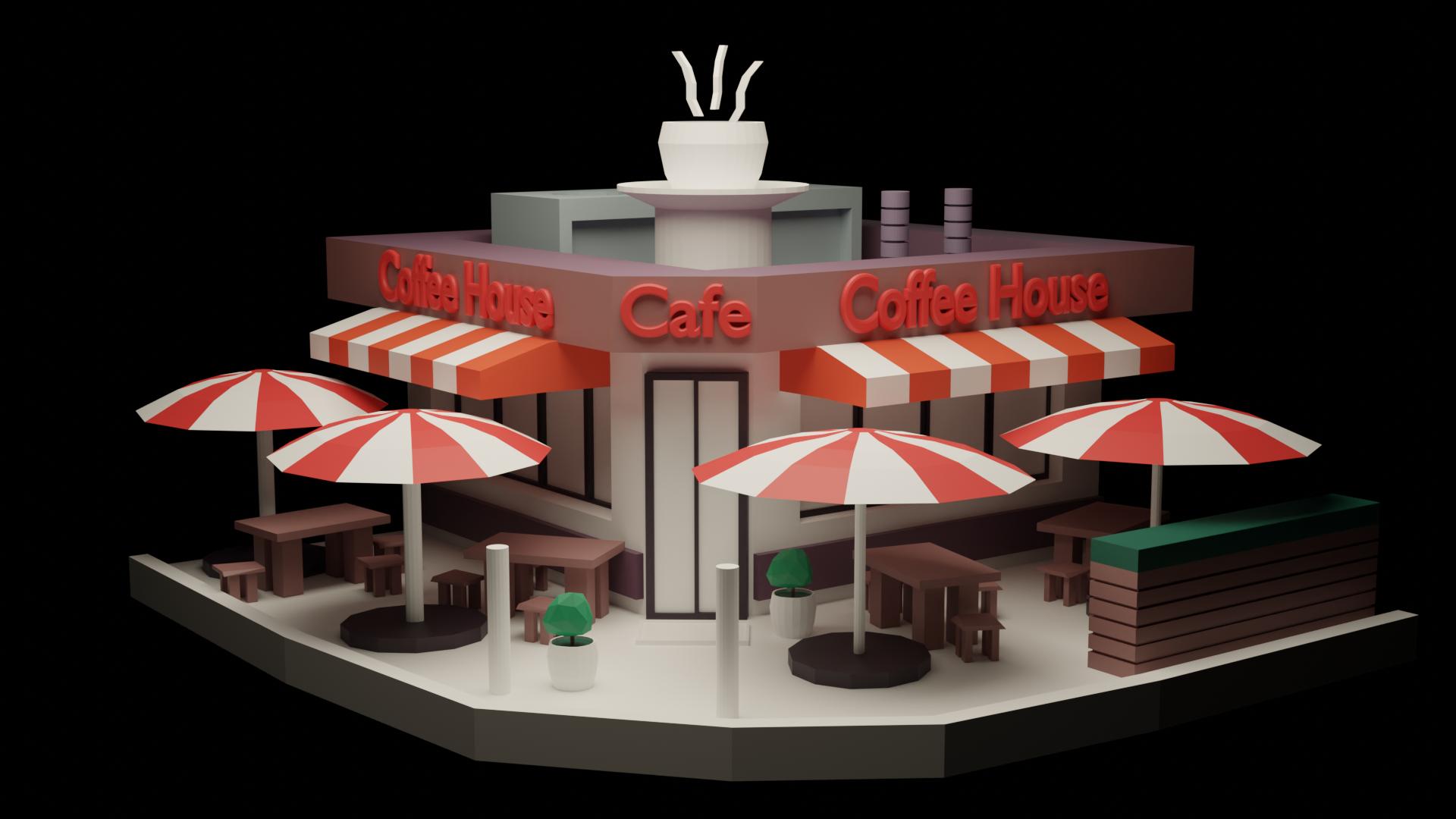 Coffee House Low Poly